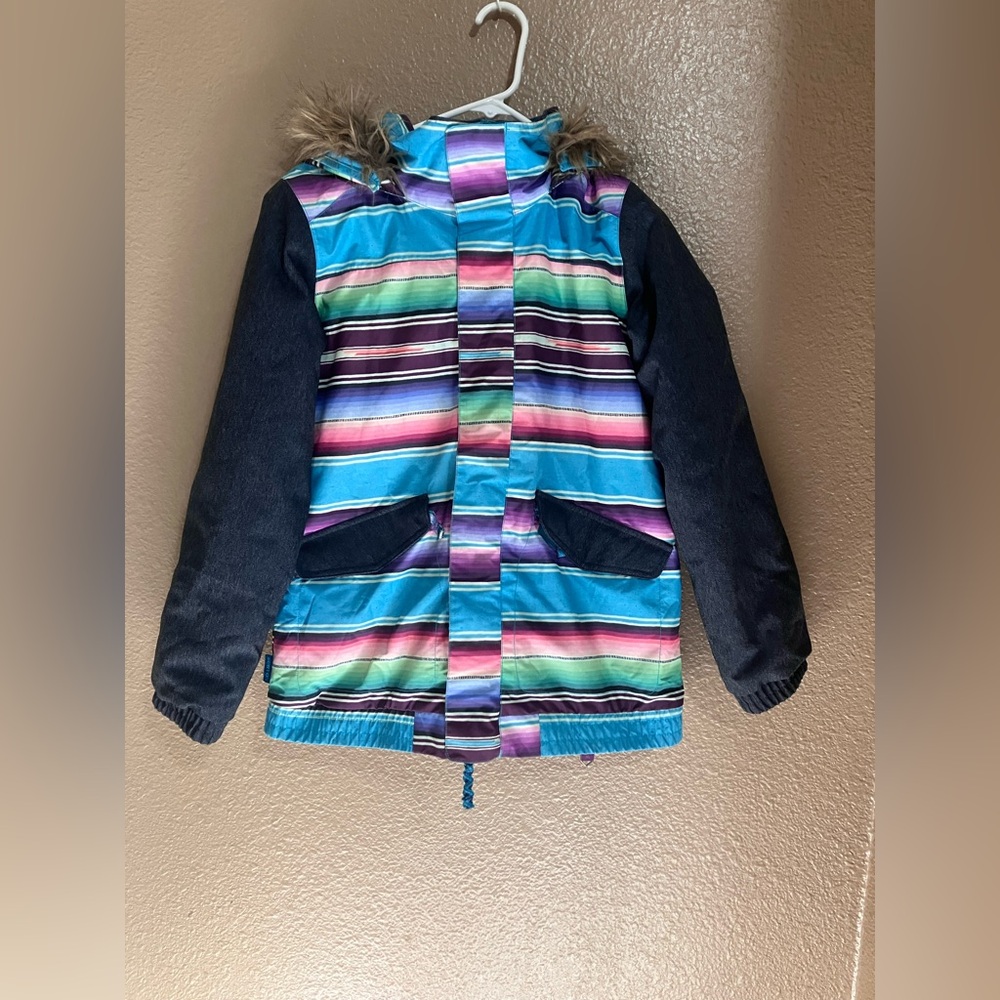 Burton Dry Ride Multicolor Striped Kids Snow Jacket